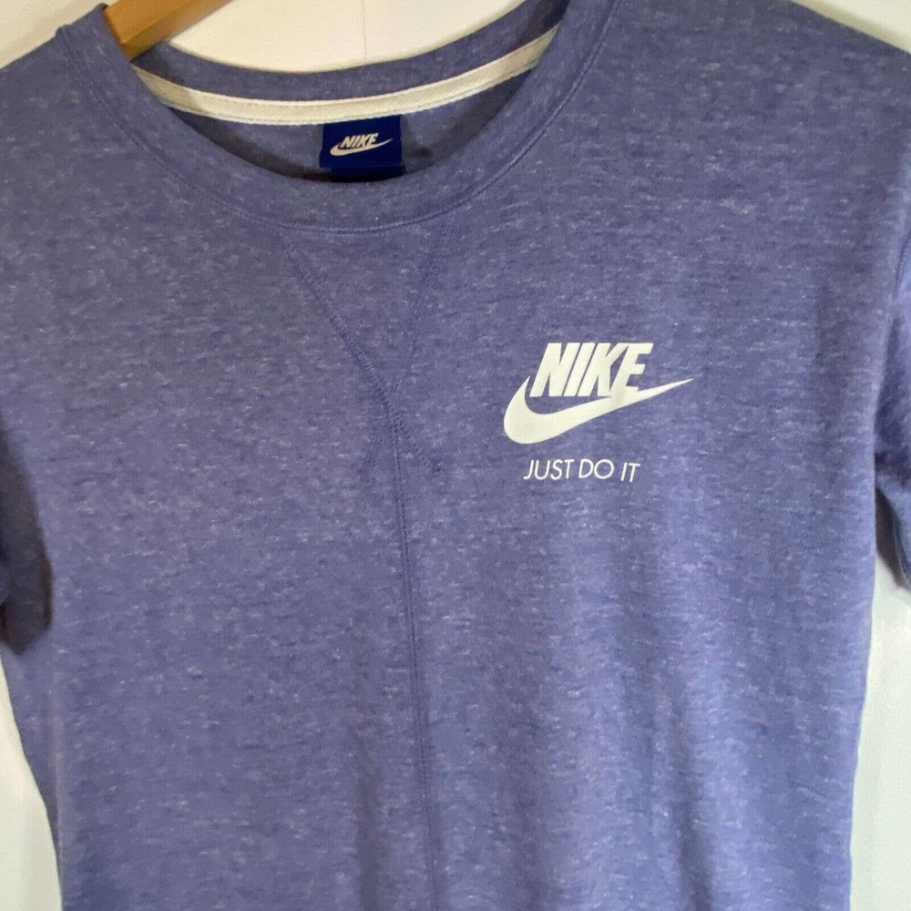 Vintage Y2K Nike XS T-Shirt Dress Activewear Gym Perwinkle Heathered Blue - Picture 2 of 9